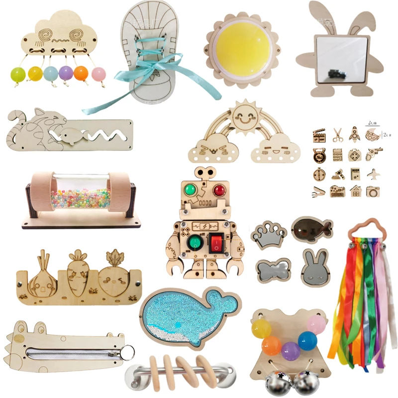 Montessori papan sibuk DIY Aks - Montessori Wooden Busy Board Toddler ulasan dan harga